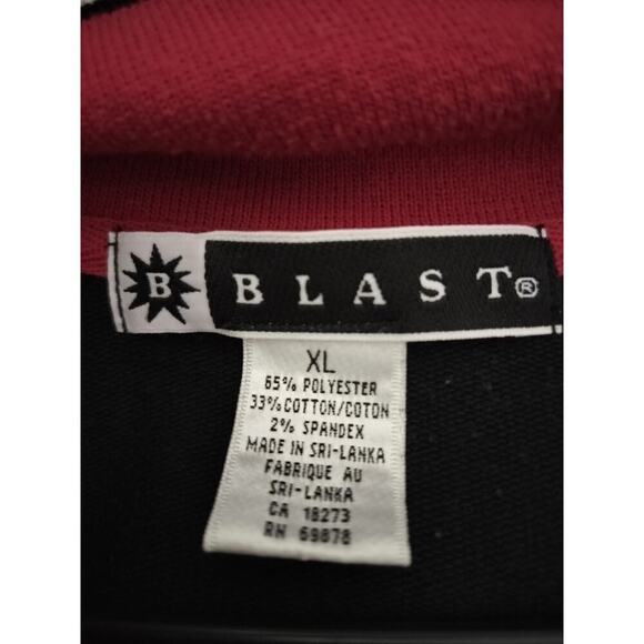 3176) Vintage 90's Blast Multi print Red Black Button Pullover Sweater Size XL - Picture 6 of 6